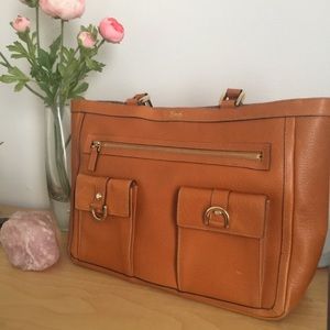 Gucci Orange Leather Abbey tote